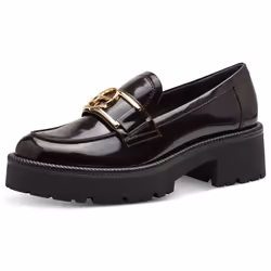 Mocassins Femme - TAMARIS 24436 - Talon bloc 4cm - Blanc/Bordeaux