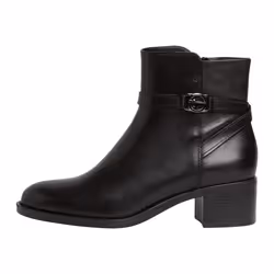 Bottine Femme - Tamaris - Cuir Noir - Talon Moyen - Fermeture à Zip