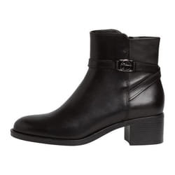Bottine Femme - Tamaris - Cuir Noir - Talon Moyen - Fermeture à Zip