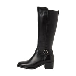 Botte femme - TAMARIS - Cuir Noir - Tige Réglable - Zip - Talon Carré 5 cm
