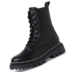 Bottines - TAMARIS - Femme - Cuir - Noir - Talon 5 cm - Hauteur de tige 18 cm