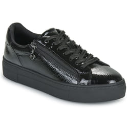 Basket Basse Cuir Tamaris - Noir Vernis