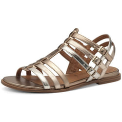 Sandales Plates - TAMARIS - Bronze Comb - Fermeture à Zip - Confort Exceptionnel - Talon Plat