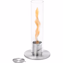Cheminée Portable - Argent - 40.5cm - Bioéthanol - Décorative - Intérieur/Extérieur