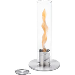 Cheminée Portable - Argent - 40.5cm - Bioéthanol - Décorative - Intérieur/Extérieur