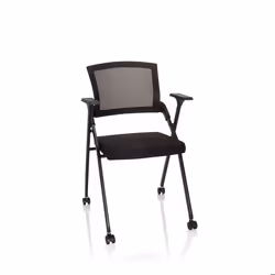 Chaise pliante - hjh OFFICE - PRIORITY II - Noir - tissu/tissu maille