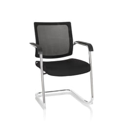 Chaises cantilever - hjh OFFICE - LEVIA V - Noir - Tissu / Tissu maille
