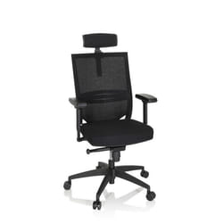 Siège de bureau de qualité professionnelle - hjh OFFICE - PORTO MAX HIGH I - Noir - Tissu / Tissu maille