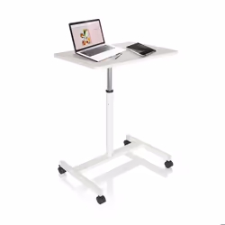 Bureau assis-debout - hjh OFFICE - STAND VM-SU - Blanc - Panneau MDF cadre en acier