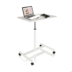 Bureau assis-debout - hjh OFFICE - STAND VM-SU - Blanc - Panneau MDF cadre en acier
