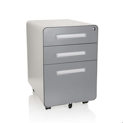 Caisson sur roulettes - hjh OFFICE - COLOR PLUS I - Blanc/Gris - Acier