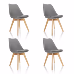 Chaise à coque - hjh OFFICE - SCANDI - Gris - Plastique