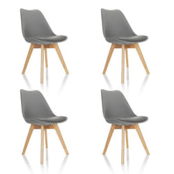 Chaise à coque - hjh OFFICE - SCANDI - Gris - Plastique