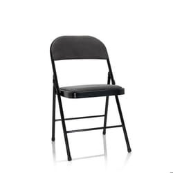 Chaise pliante - hjh OFFICE - TUDELA I - Gris Foncé - Tissu
