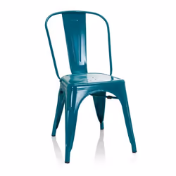 Chaise de bistrot - hjh OFFICE - VANTAGGIO COMFORT - Bleu Pétrole  - Métal