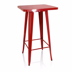 Table de bar - hjh OFFICE - VANTAGGIO HIGH T - Rouge - Acier