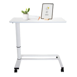 Bureau assis-debout - hjh OFFICE - STAND II - Blanc - Panneau MDF cadre en acier