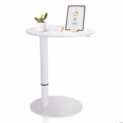 Bureau assis-debout - hjh OFFICE - STAND III - Blanc - Panneau MDF cadre en acier