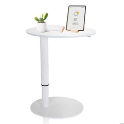Bureau assis-debout - hjh OFFICE - STAND III - Blanc - Panneau MDF cadre en acier
