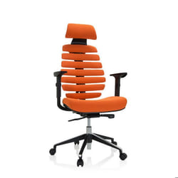 Siège de bureau de qualité professionnelle - hjh OFFICE - ERGO LINE II PRO - Orange - Tissu