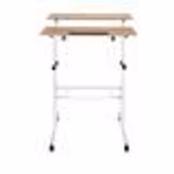 Bureau assis-debout - hjh OFFICE - WORKSTATION I - Blanc/Chêne - Panneau de particules mélaminé structure en acier peinte en  ...