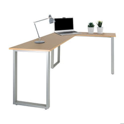 Bureau dangle - hjh OFFICE - WORKSPACE BASIC I - Hêtre/Argent - Panneau de particules mélaminé structure en acier peinte en époxy