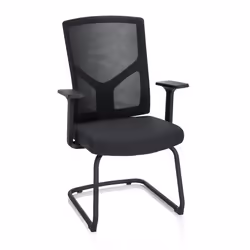 Chaises cantilever - hjh OFFICE - BRETON V B - Noir - tissu/tissu maille