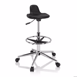 Tabouret pivotant - hjh OFFICE - TOP WORK 03 I - Noir - Mousse rigide