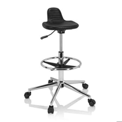Tabouret pivotant - hjh OFFICE - TOP WORK 03 I - Noir - Mousse rigide
