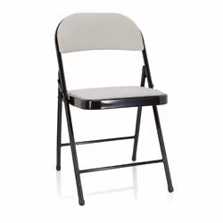 Chaise pliante - hjh OFFICE - TUDELA I - Blanc - Tissu
