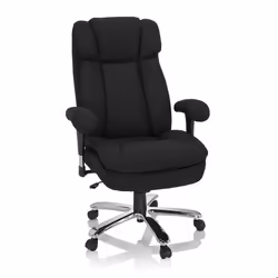 Siège pivotant XXL - hjh OFFICE - BUILDER XXL I - Noir - Tissu