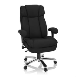 Siège pivotant XXL - hjh OFFICE - BUILDER XXL I - Noir - Tissu
