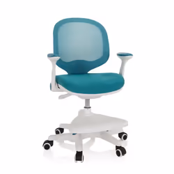 chaise pour enfants - hjh OFFICE - KID ERGO - Bleu - tissu/tissu maille