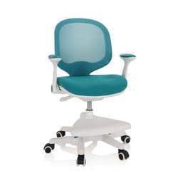chaise pour enfants - hjh OFFICE - KID ERGO - Bleu - tissu/tissu maille