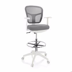 Chaise de comptoir - hjh OFFICE - TOP WORK 108 W - Gris - tissu/tissu maille