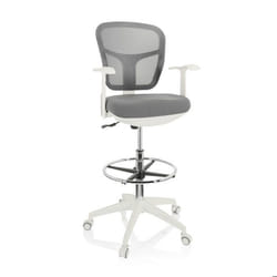 Chaise de comptoir - hjh OFFICE - TOP WORK 108 W - Gris - tissu/tissu maille