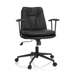 Siège de bureau à domicile - hjh OFFICE - SMALLO - Noir - similicuir