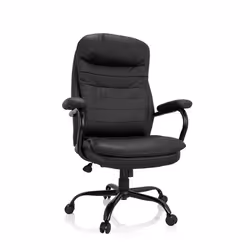 Siège pivotant XXL - hjh OFFICE - RELAX XXL B - Noir - similicuir
