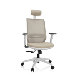 Siège de bureau de qualité professionnelle - hjh OFFICE - PROFONDO PRO W - Beige - Tissu / Tissu maille