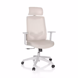 Siège de bureau à domicile - hjh OFFICE - MIKEO W - Beige - tissu/tissu maille