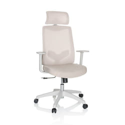 Siège de bureau à domicile - hjh OFFICE - MIKEO W - Beige - tissu/tissu maille