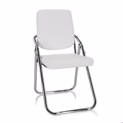 Chaise pliante - hjh OFFICE - ESTO - Blanc - similicuir