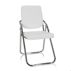 Chaise pliante - hjh OFFICE - ESTO - Blanc - similicuir