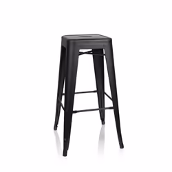 Tabouret de bar - hjh OFFICE - VANTAGGIO HIGH - Noir mat - Métal