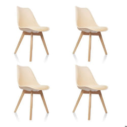 Chaise à coque - hjh OFFICE - SCANDI - Beige - Plastique