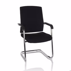Chaises cantilever - hjh OFFICE - LEVIA VP - Noir - Tissu