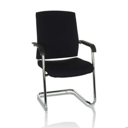 Chaises cantilever - hjh OFFICE - LEVIA VP - Noir - Tissu