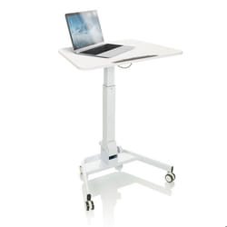 Bureau assis-debout - hjh OFFICE - STAND VM-SU II - Blanc - Panneau MDF cadre en acier