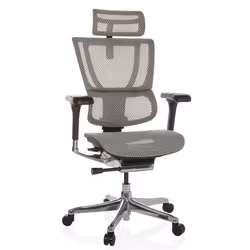 Siège de direction de luxe - hjh OFFICE - ERGOHUMAN SLIM GEN2 - Gris Clair - tissu maille