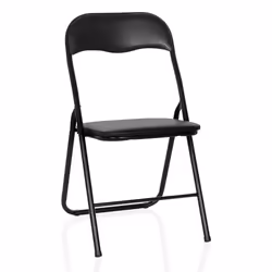 Chaise pliante - hjh OFFICE - TUDELA BASIC - Noir - Polychlorure de vinyle (PVC)